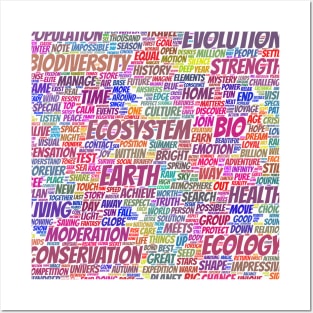 Bio Biodiversity Pattern Text Word Cloud Posters and Art